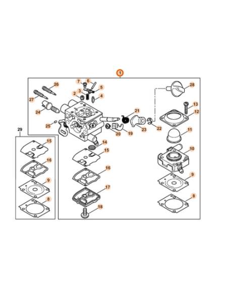 Carburador VB01/01 VB011200601 STIHL