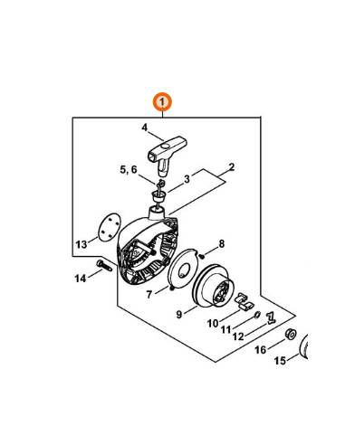 Mecanismo de arranque VB011904001 STIHL