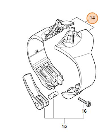 Alojamiento + palanca de sujección STIHL