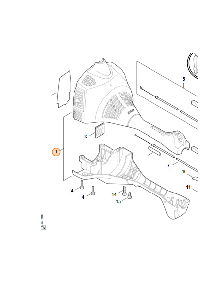 Carcasa del motor STIHL FS 55 4140 020 3010
