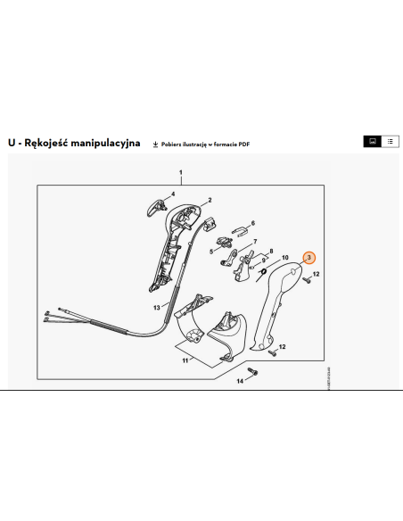 Parte exterior de la empuñadura 42417910803 STIHL