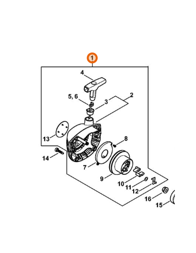 Mecanismo de arranque VB011904001 STIHL