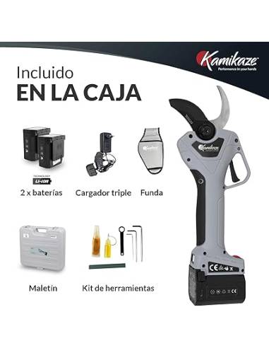 Tijera eléctrica Kamikaze KV390 con 2 baterías...