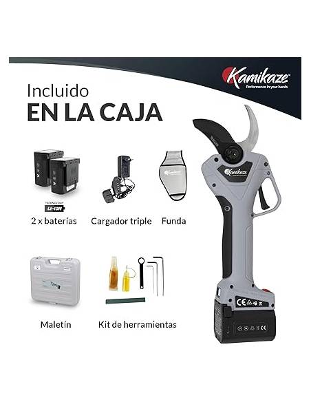 Tijera eléctrica Kamikaze KV390 con 2 baterías y cargador – Corte Ø 40 mm